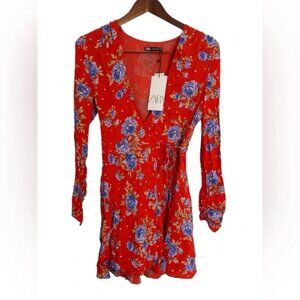 HOST PICK Zara floral red dress size small